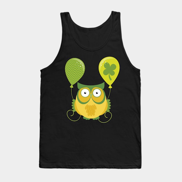 St. Patrick's Day Owl Tank Top by BK55